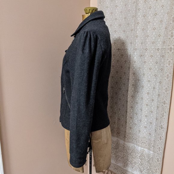 Ruff Hewn Moto Style Wool Blend Jacket - Picture 2 of 12